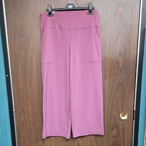 Tuff Veda Size L Lilac Pink High Waisted Crop Wide Leg Leggings